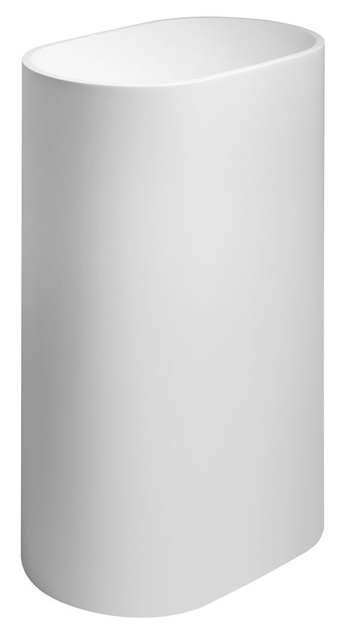 SAPHO - TREVA Voľne stojace umývadlo vrátane krytu výpuste 56,5x85cm, liaty mramor, biela mat TR565