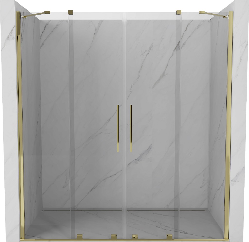 MEXEN/S - Velar Duo posuvné sprchové dvere 170, transparent, złote 871-170-000-02-50