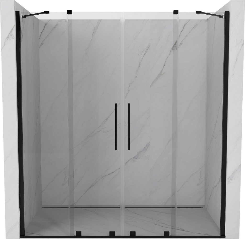 MEXEN/S - Velar Duo posuvné sprchové dvere 170, transparent, czarne 871-170-000-02-70