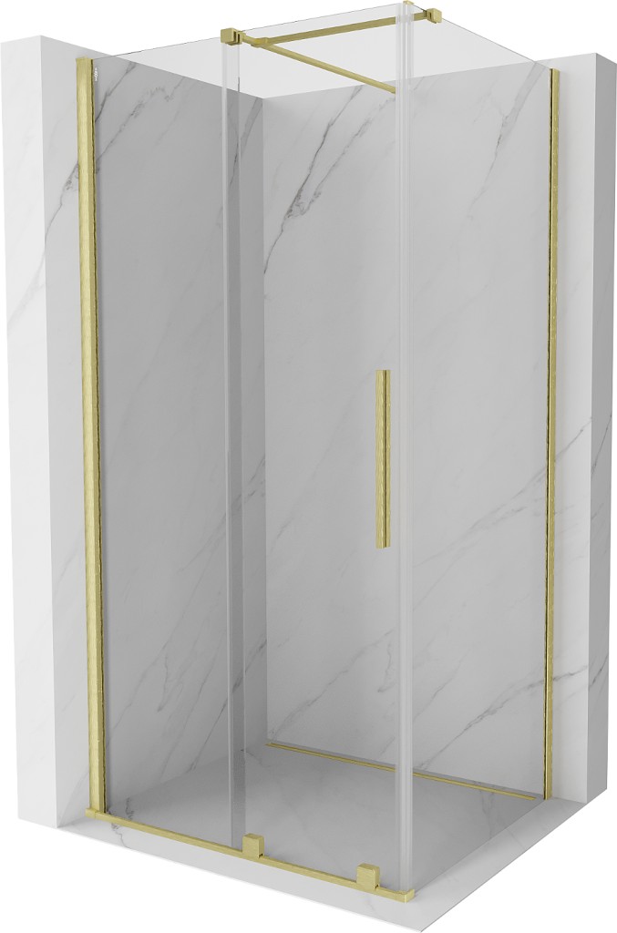 MEXEN/S - Velár sprchovací kút 90 x 120, transparent, zlatá kartáčovaná 871-090-120-01-55