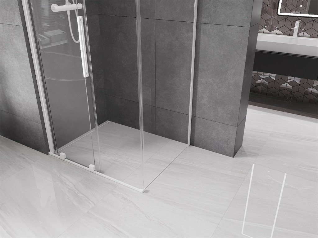 MEXEN/S - Velár sprchovací kút 100 x 120, transparent, biela 871-100-120-01-20