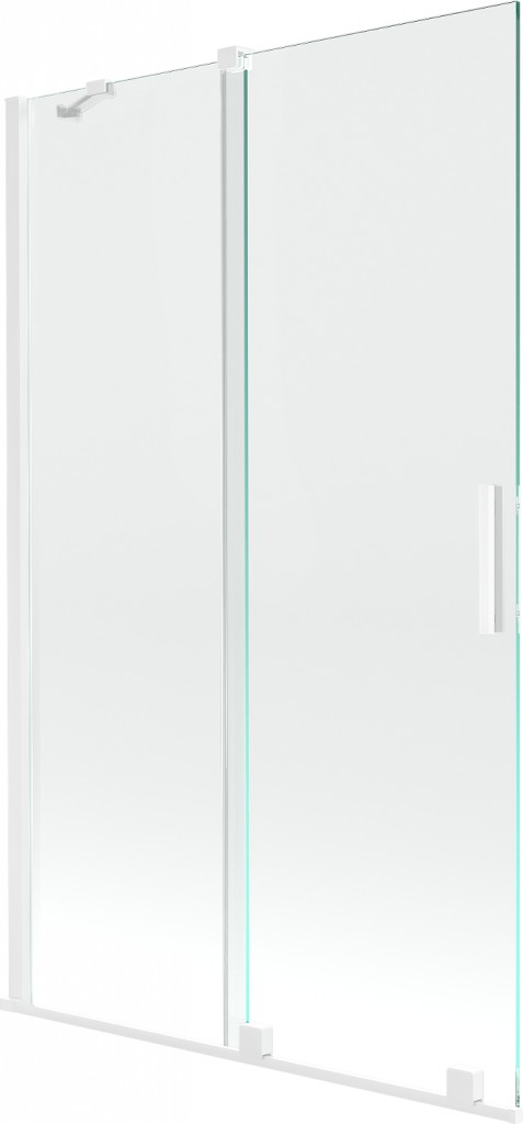 MEXEN/S - Velar Dvojkrídlová posuvná vaňová zástena 110 x 150 cm, transparent, biela 896-110-000-01-20