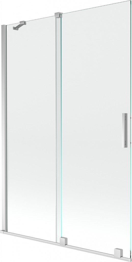 MEXEN/S - Velar Dvojkrídlová posuvná vaňová zástena 120 x 150 cm, transparent, chróm 896-120-000-01-01