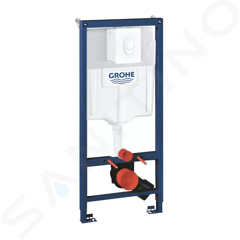 E-shop GROHE - Rapid SL Predstenový inštalačný prvok na závesné WC, nádržka GD2, tlačidlo Skate Air, alpská biela 38722001
