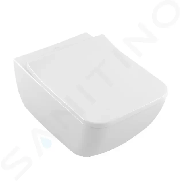 VILLEROY & BOCH - Venticello Závesné WC s WC doskou SoftClosing, DirectFlush, CeramicPlus, alpská biela 4611RSR1