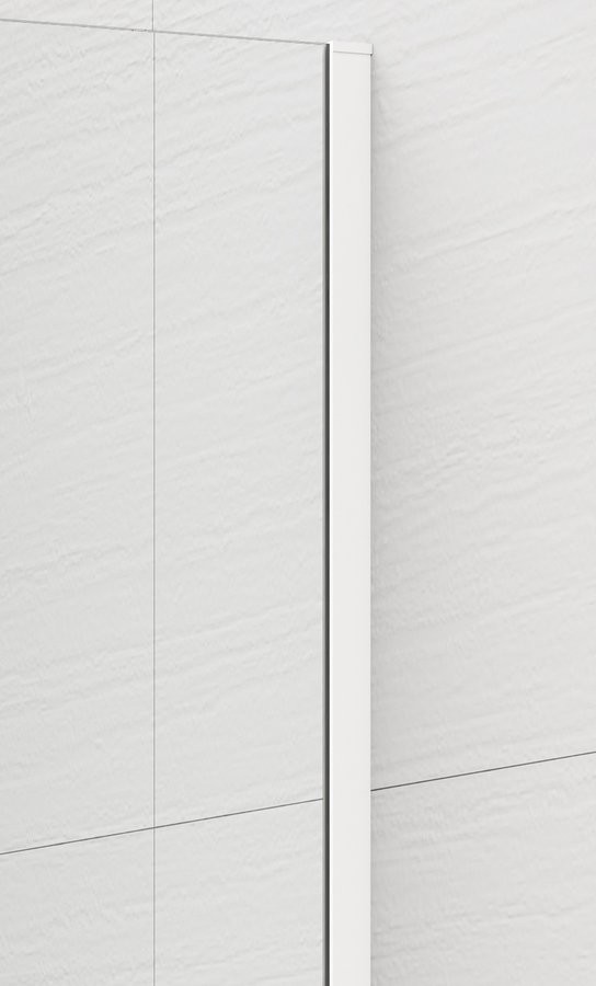POLYSAN - ESCA WHITE MATT jednodielna sprchová zástena na inštaláciu k stene, sklo Flute, 1400  ES1314-03