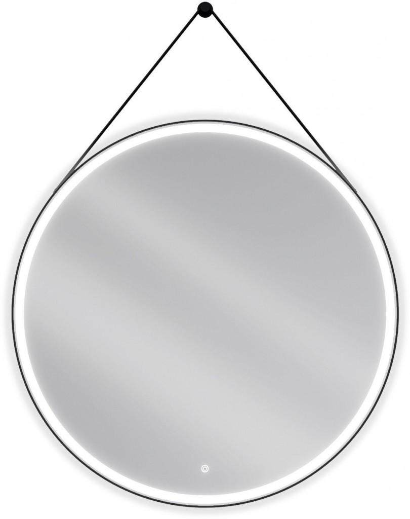 MEXEN - Reni zrkadlo s osvetlením, 100 cm, LED 6000K, čierny rám 9812-100-100-611-70