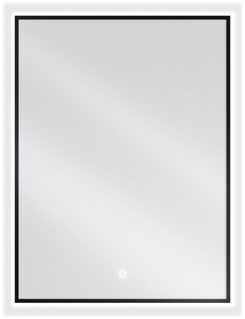 MEXEN - Erma zrkadlo s osvetlením 60 x 80 cm, LED 6000K, čierny rám 9814-060-080-611-70