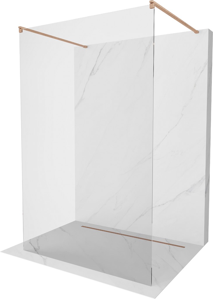MEXEN/S - Kioto samostatne stojaca sprchová zástena 110 x 200, transparent 8 mm, meď kartáčovaná 800-110-002-65-00