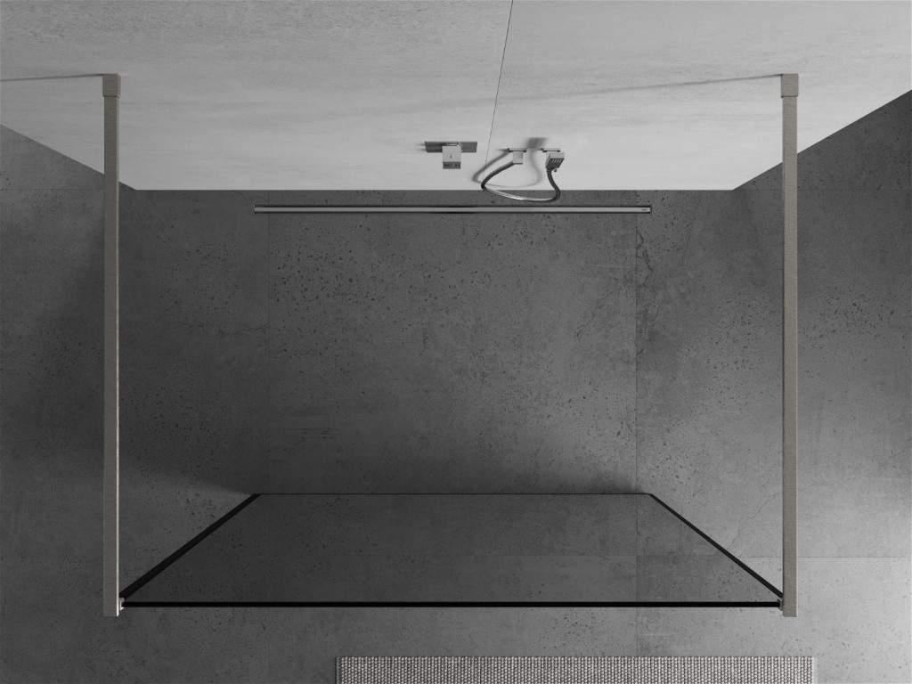 MEXEN/S - Kyoto samostatne stojaca sprchová zástena 120 x 200, čierny vzor 8 mm, nikel kartáčovaná 800-120-002-97-70