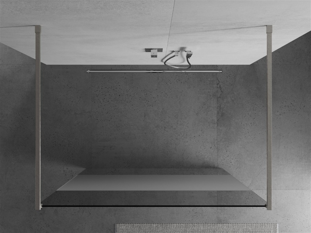 MEXEN/S - Kyoto samostatne stojaca sprchová zástena 130 x 200, transparent/dekor 8 mm, nikel kartáčovaná 800-130-002-97-35