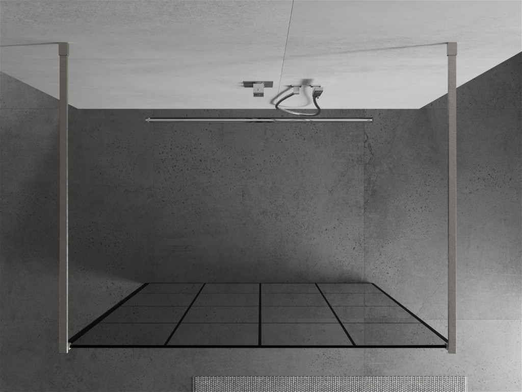 MEXEN/S - Kyoto samostatne stojaca sprchová zástena 160 x 200, čierny vzor 8 mm, nikel kartáčovaná 800-160-002-97-77