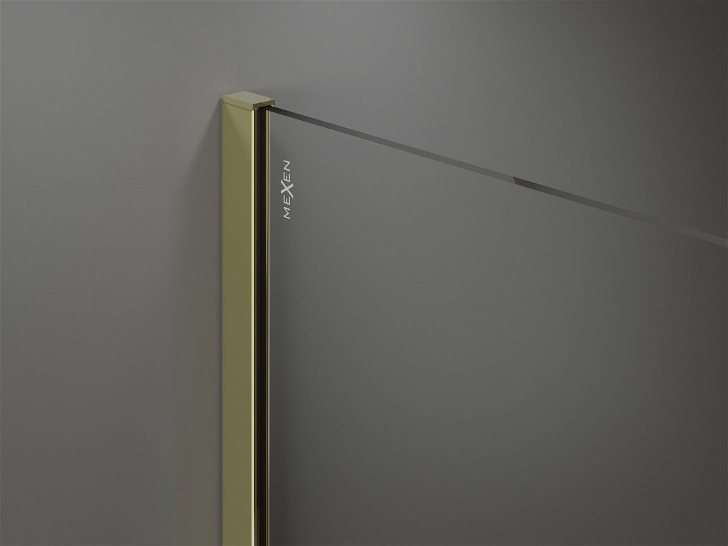 MEXEN/S - Kioto Sprchová zástena WALK-IN 65 x 200, transparent 8 mm, zlatá 800-065-101-50-00