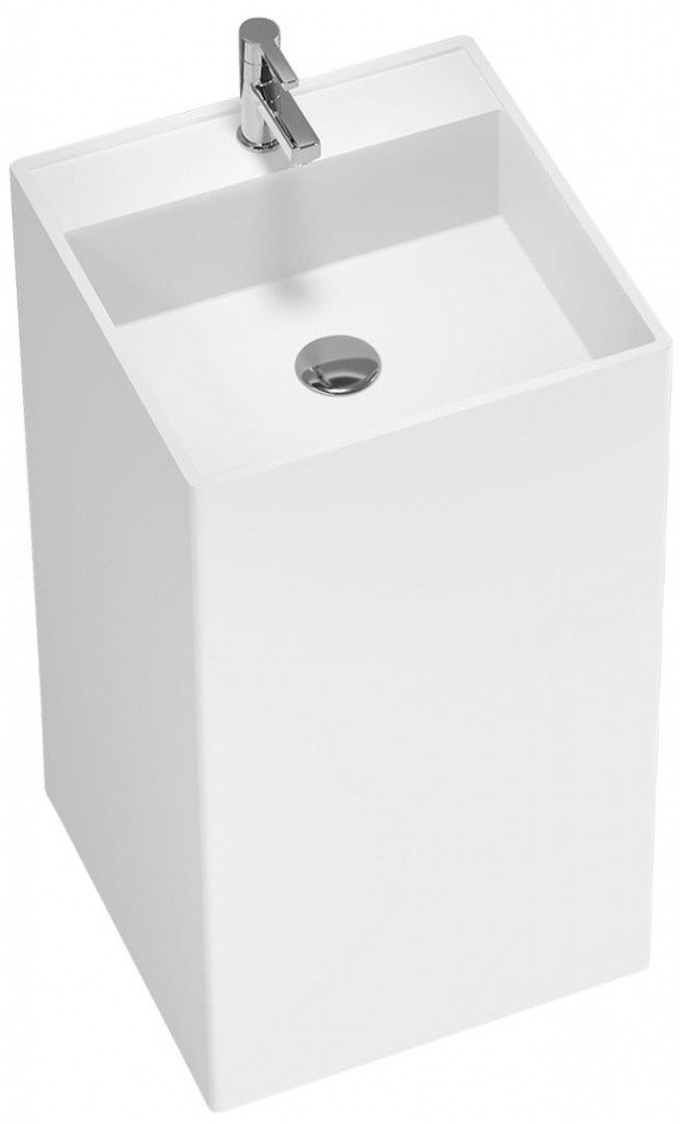 MEXEN - Belen Voľne stojace umývadlo s liateho mramoru 45 x 45 cm, biela mat 26604500