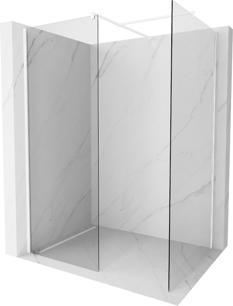 MEXEN/S - Kioto Sprchová zástena Walk-in 125 x 120 cm, transparent, biela 800-125-202-20-00-120