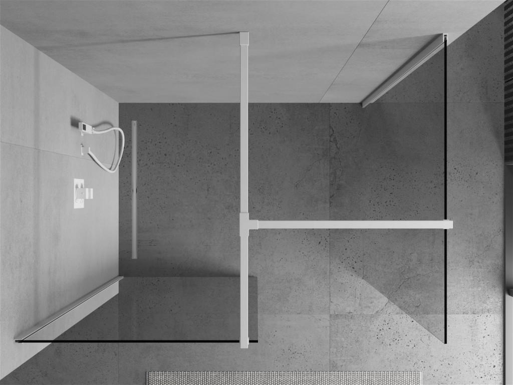 MEXEN/S - Kioto Sprchová zástena Walk-in 160 x 90 cm, transparent, biela 800-160-202-20-00-090