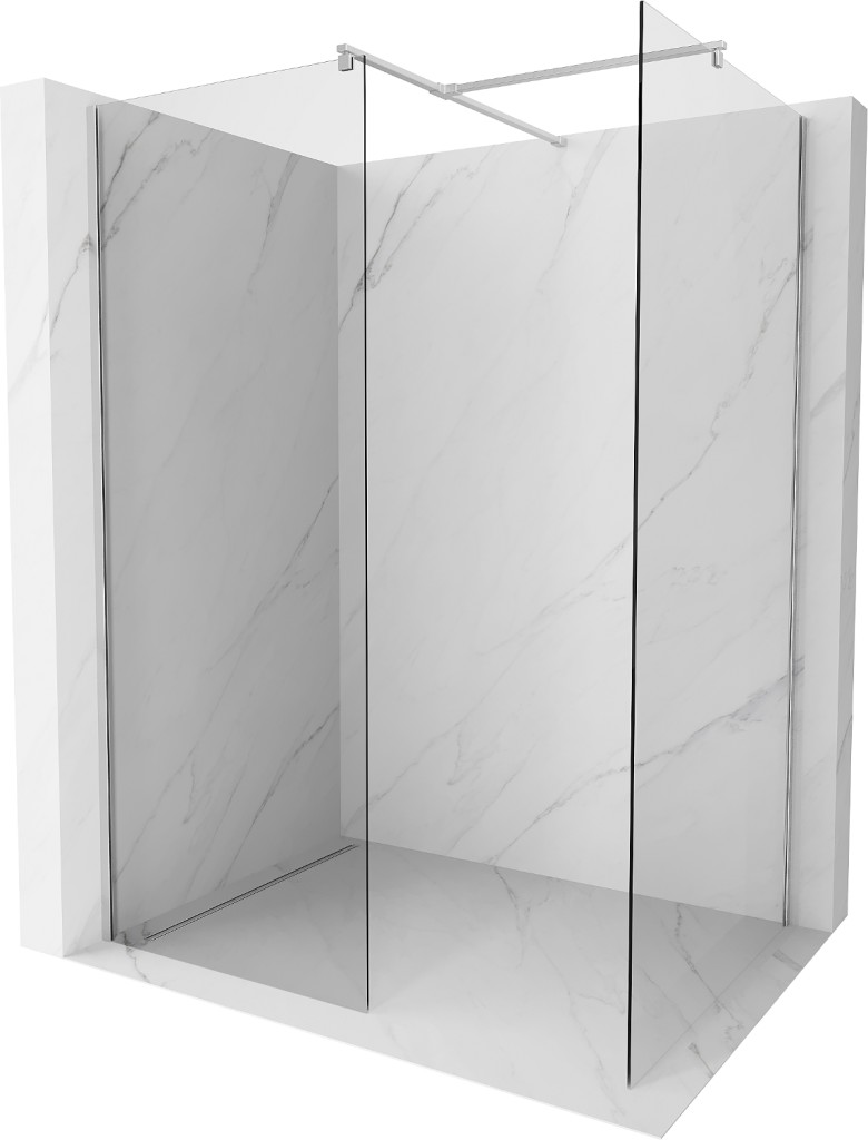MEXEN/S - Kioto Sprchová zástena WALK-IN 75 x 70 cm, transparent, chróm 800-075-202-01-00-070