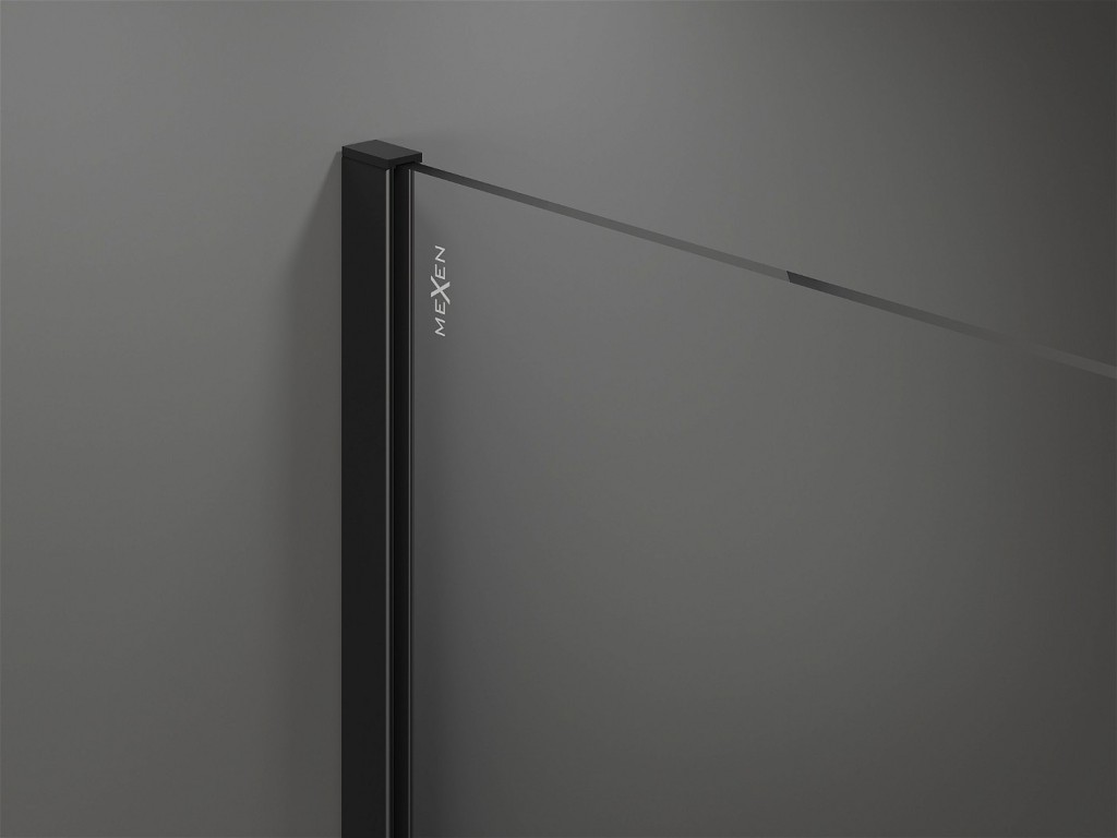 MEXEN/S - Kioto Sprchová zástena WALK-IN 90 x 80 cm, transparent, čierna 800-090-202-70-00-080