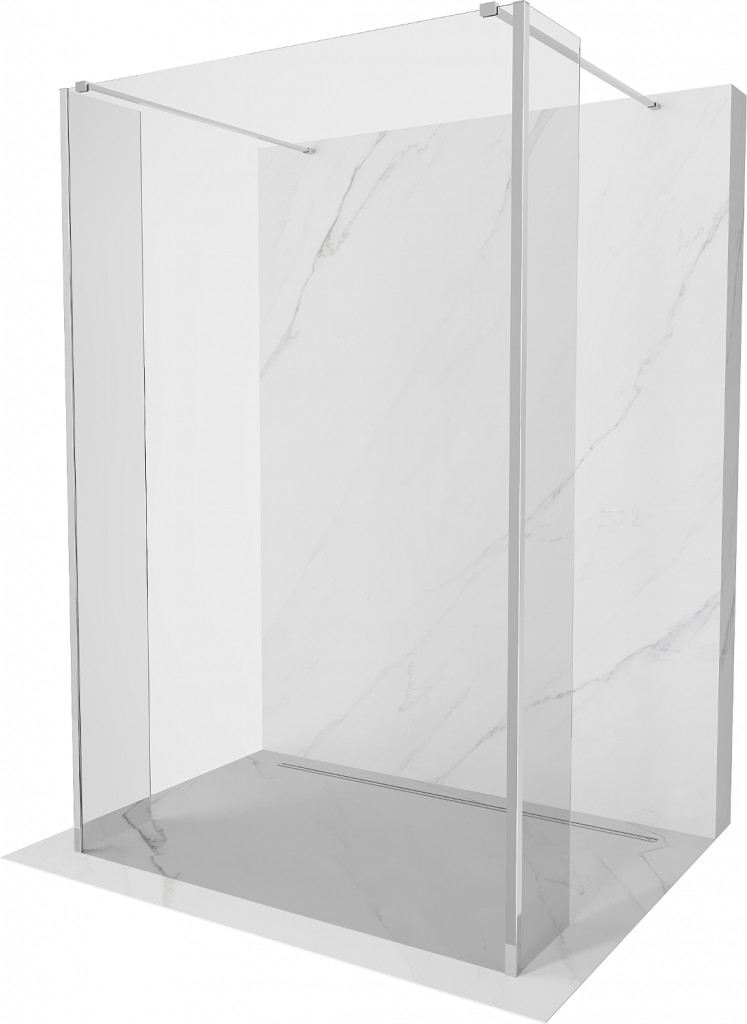 MEXEN/S - Kioto Sprchová zástena WALK-IN voľne stojaca 90 x 30 x 30 cm, transparent, chróm 800-090-030-222-01-00-030