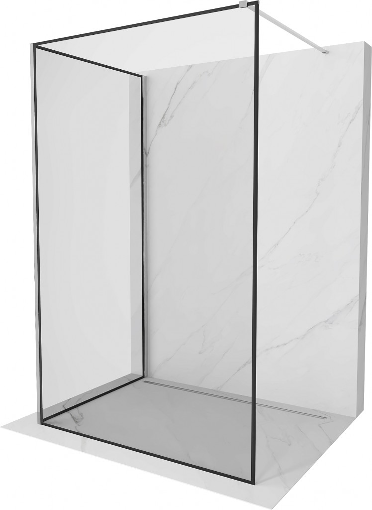 MEXEN/S - Kioto Sprchová zástena WALK-IN 100 x 90 cm, čierny vzor, chróm 800-100-212-01-70-090