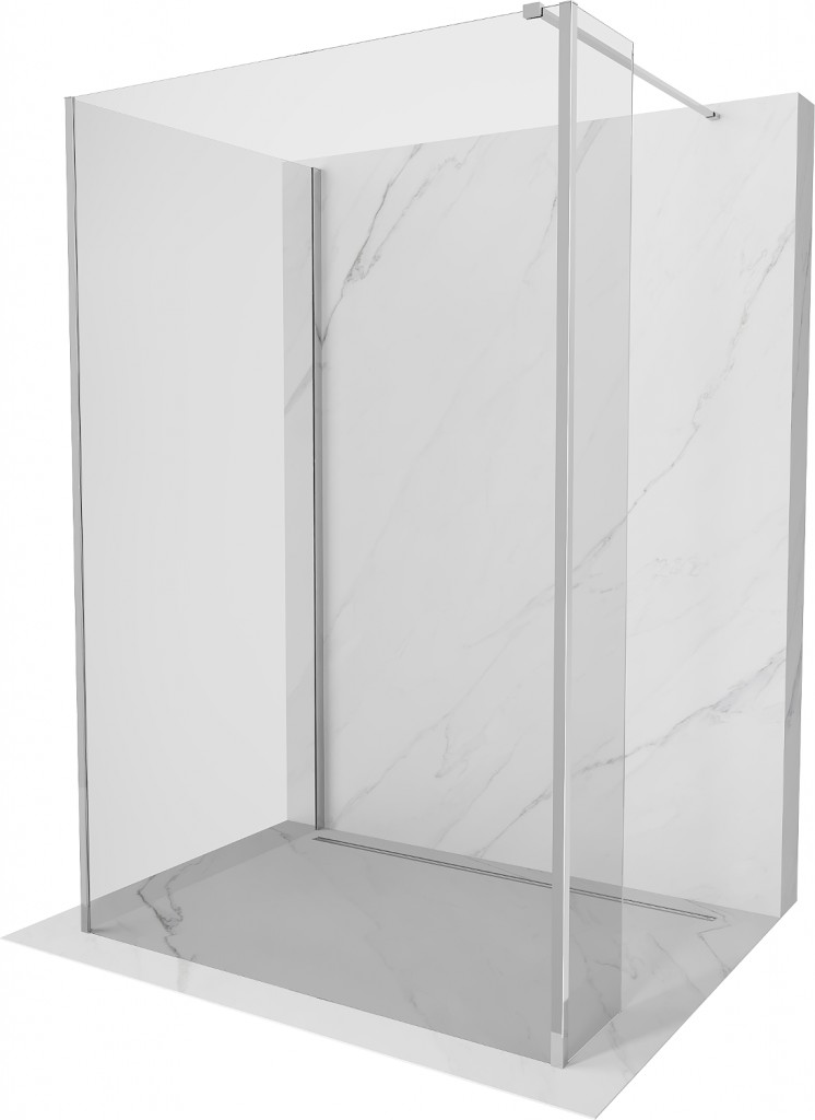 MEXEN/S - Kioto Sprchová zástena WALK-IN 90 x 75 x 30 cm, transparent, chróm 800-090-075-221-01-00-030