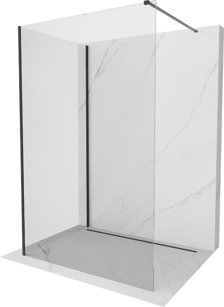 MEXEN/S - Kioto Sprchová zástena WALK-IN 90 x 70 cm, transparent, čierna 800-090-212-70-00-070