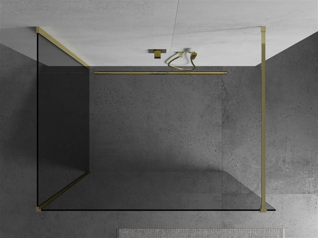 MEXEN/S - Kioto Sprchová zástena WALK-IN 110 x 95 cm, transparent, zlatá 800-110-212-50-00-095