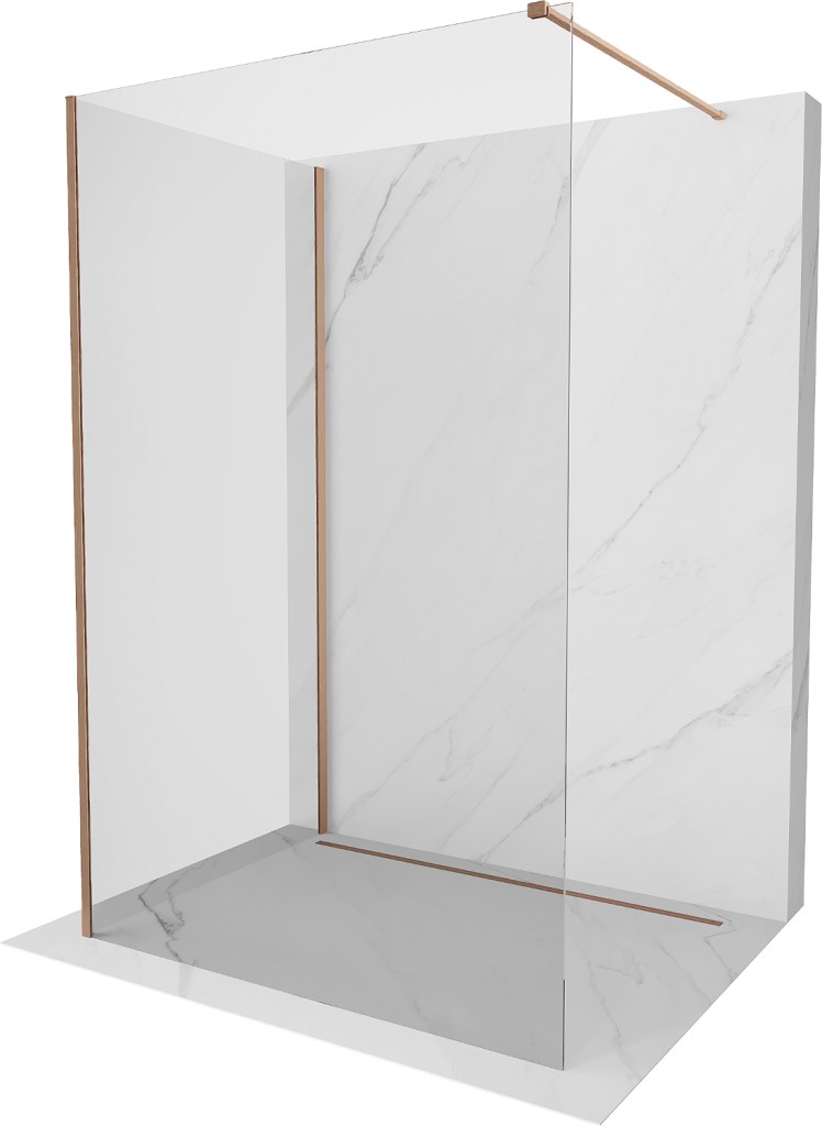 MEXEN/S - Kioto Sprchová zástena WALK-IN 110 x 70 cm, transparent, meď kartáčovaná 800-110-212-65-00-070