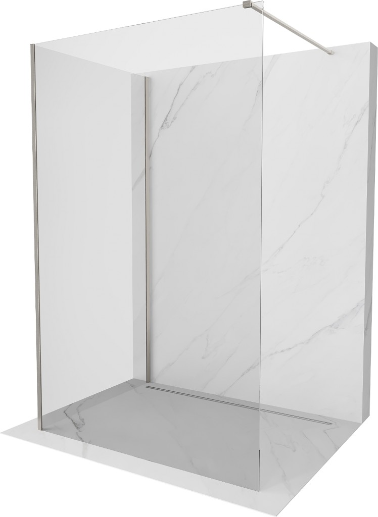 MEXEN/S - Kioto Sprchová zástena WALK-IN 115 x 110 cm, transparent, nikel kartáčovaná 800-115-212-97-00-110