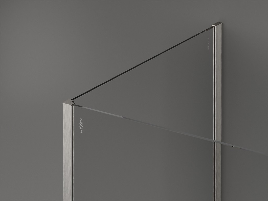 MEXEN/S - Kioto Sprchová zástena WALK-IN 120 x 100 cm, čierny vzor, nikel kefovaná 800-120-212-97-70-100