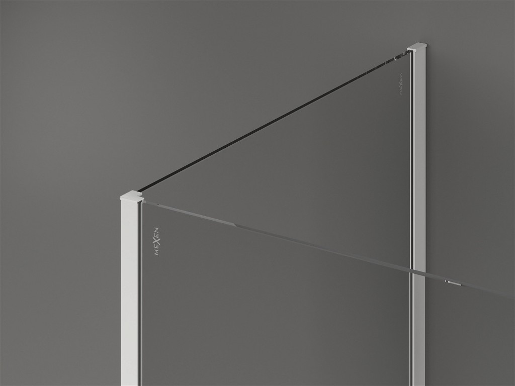 MEXEN/S - Kioto Sprchová zástena WALK-IN 130 x 110 x 40 cm, transparent, biela 800-130-110-221-20-00-040