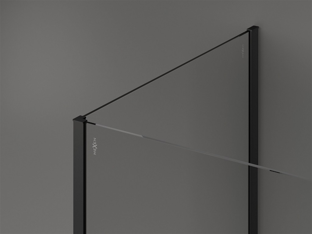 MEXEN/S - Kioto Sprchová zástena WALK-IN 130 x 75 cm, transparent, čierna 800-130-212-70-00-075