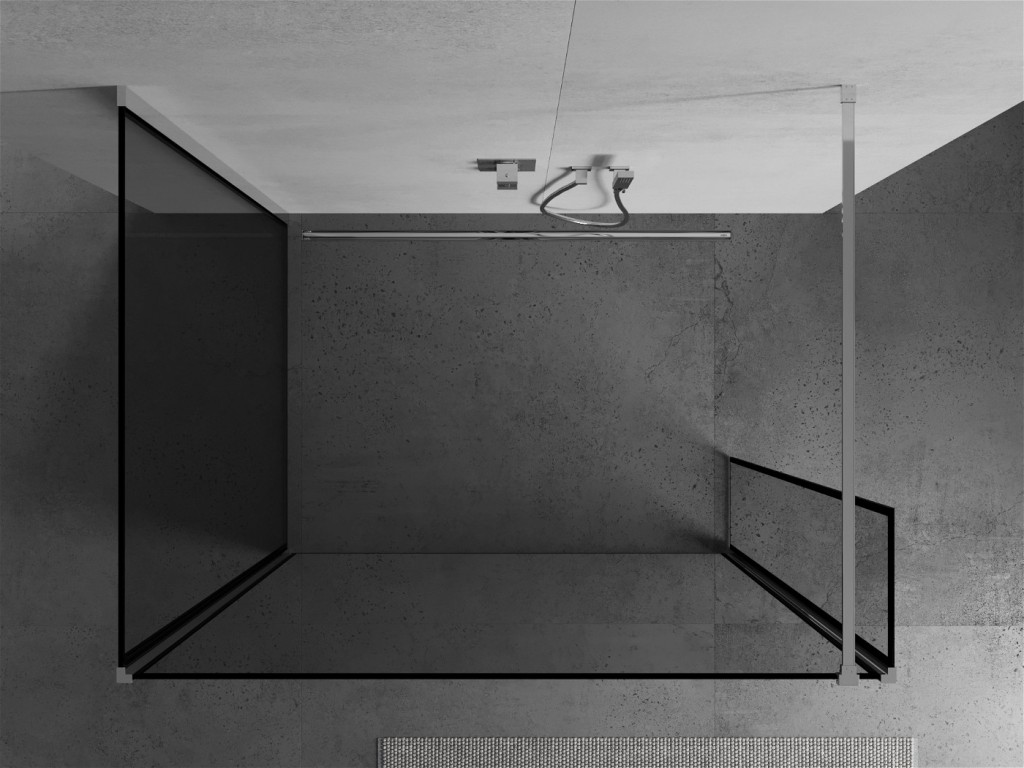 MEXEN/S - Kioto Sprchová zástena WALK-IN 120 x 70 x 40 cm, čierny vzor, chróm 800-120-070-221-01-70-040