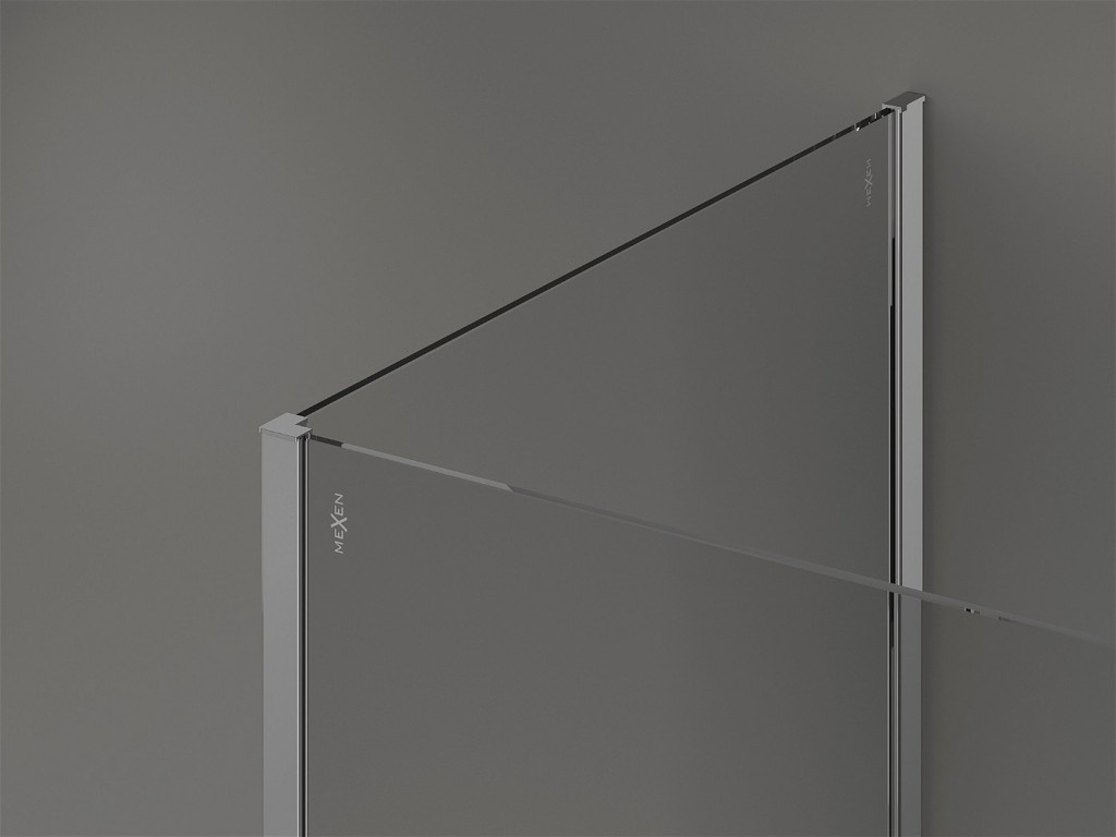 MEXEN/S - Kioto Sprchová zástena WALK-IN 120 x 70 x 40 cm, čierny vzor, chróm 800-120-070-221-01-70-040