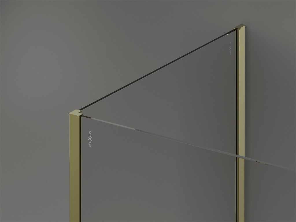 MEXEN/S - Kioto Sprchová zástena WALK-IN 125 x 85 x 40 cm, transparent, zlatá 800-125-085-221-50-00-040
