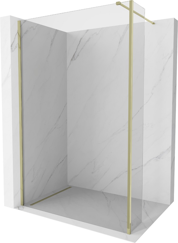 MEXEN/S - Kioto Sprchová zástena WALK-IN 90 x 30 cm, transparent, zlatá 800-090-212-50-00-030