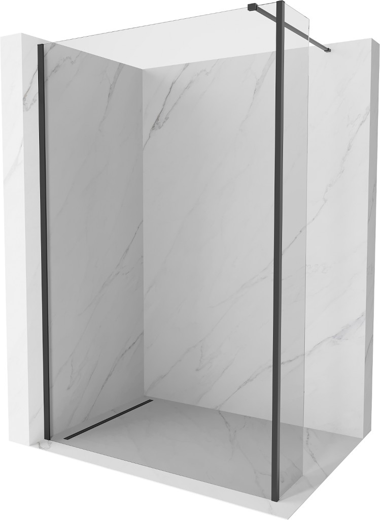 MEXEN/S - Kioto Sprchová zástena WALK-IN 90 x 40 cm, transparent, čierna 800-090-212-70-00-040