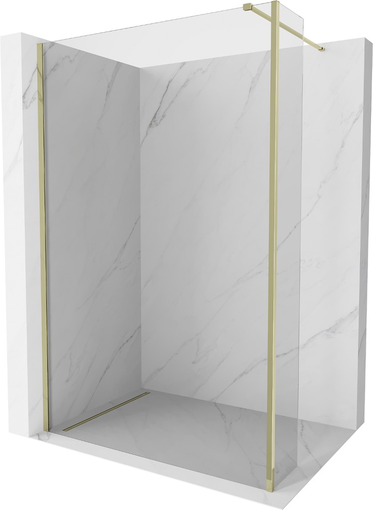 MEXEN/S - Kioto Sprchová zástena WALK-IN 110 x 30 cm, transparent, zlatá 800-110-212-50-00-030