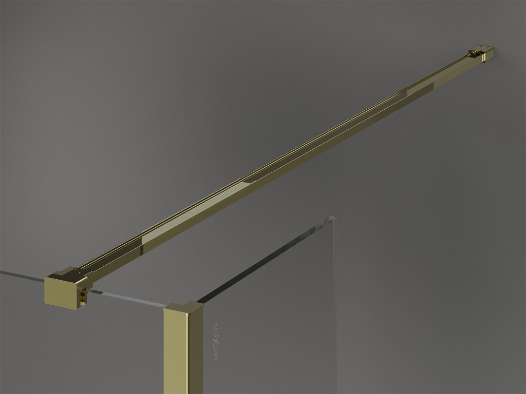 MEXEN/S - Kioto Sprchová zástena WALK-IN 140 x 30 cm, transparent, zlatá 800-140-212-50-00-030