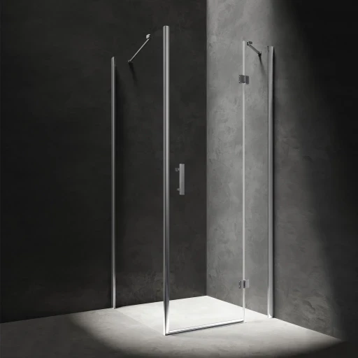 E-shop OMNIRES - MANHATTAN štvorcový sprchovací kút s krídlovými dverami, 100 x 100 cm chróm / transparent /CRTR/ MH1010CRTR