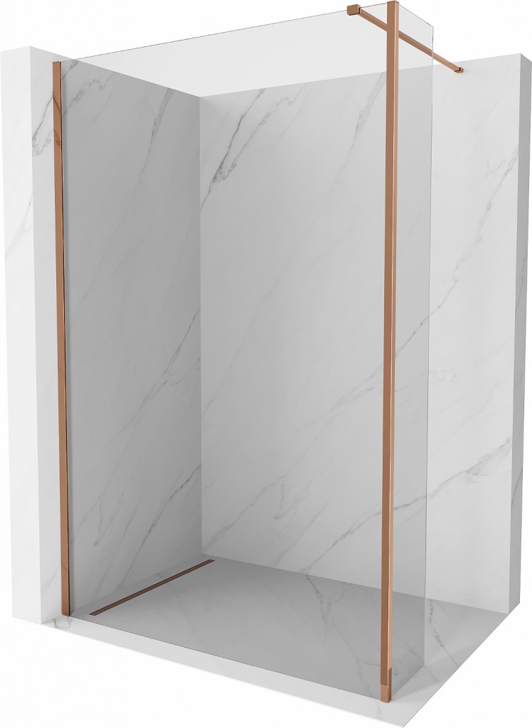 MEXEN/S - Kyoto Sprchová zástena WALK-IN 105 x 40 cm, transparent, ružové zlato 800-105-212-60-00-040