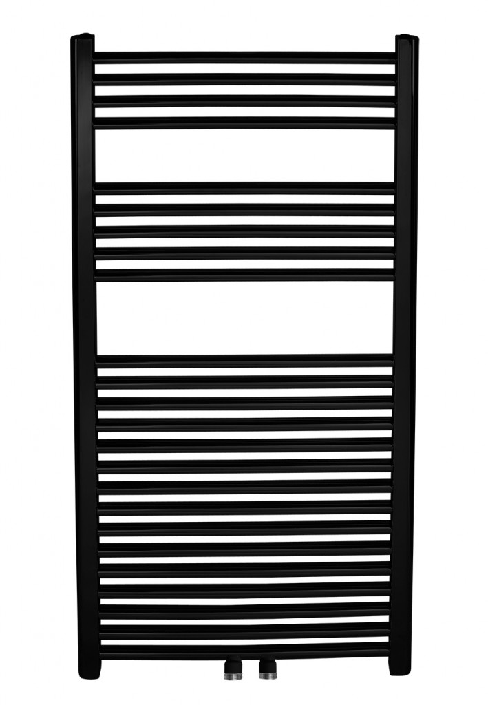 NOVASERVIS - Vykurovacie teleso čierné - rovné, stredové pripojenie 600/1800/RS,5