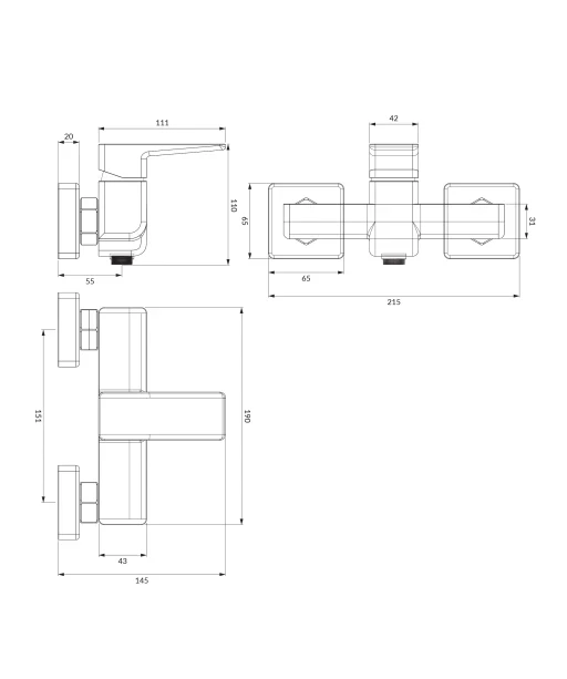 OMNIRES - PARMA sprchová batéria čierna mat /BLM/ PM7440BL