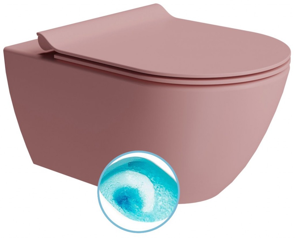 GSI - PURA závesná WC misa, Swirlflush, 36x55cm, blush dual-mat 881524