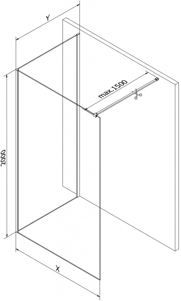 MEXEN/S - Kioto Sprchová zástena WALK-IN 110 x 105 cm, transparent, meď kartáčovaná 800-110-212-65-00-105