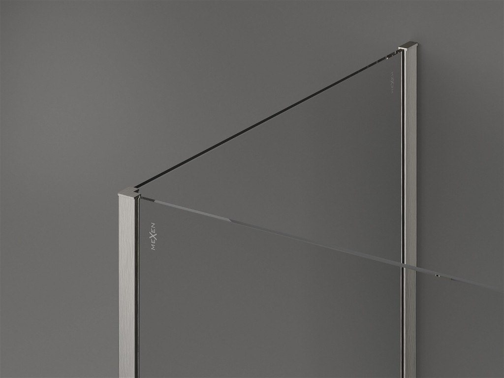 MEXEN/S - Kioto Sprchová zástena WALK-IN 120 x 105 x 40 cm, transparent, nikel kefovaná 800-120-105-221-97-00-040