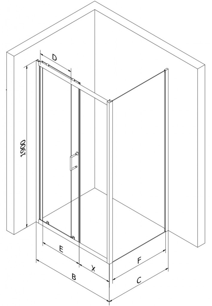 MEXEN/S - Apia Sprchovací kút 100x70, transparent, čierna + vanička so sifónom 840-100-070-70-00-4010B