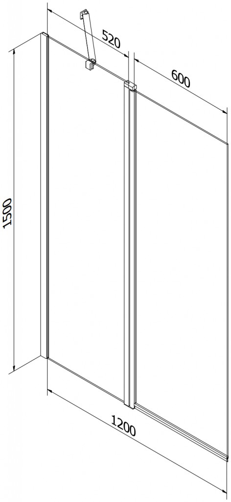 MEXEN - Flip vaňová zástena 1-krídlo 120 x 150 cm, dekor, čierna 894-120-101-70-30