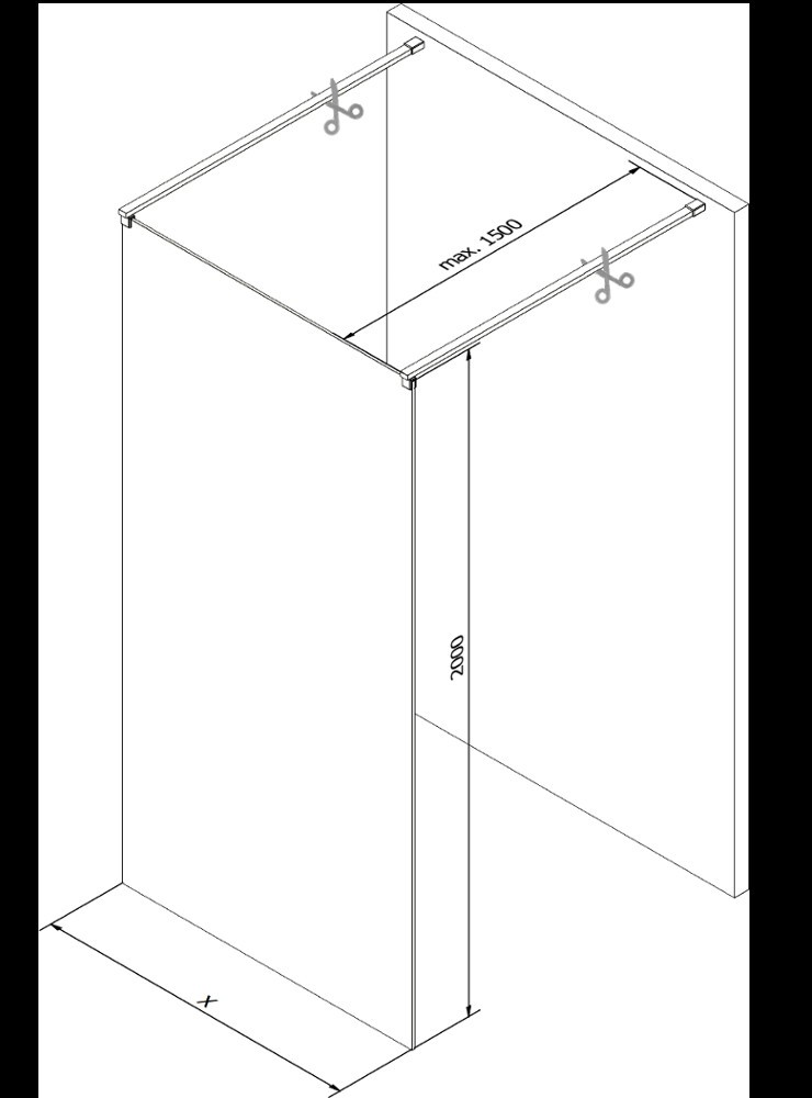 MEXEN/S - Kioto samostatne stojaca sprchová zástena 110 x 200, lustro 8 mm, meď kartáčovaná 800-110-002-65-50