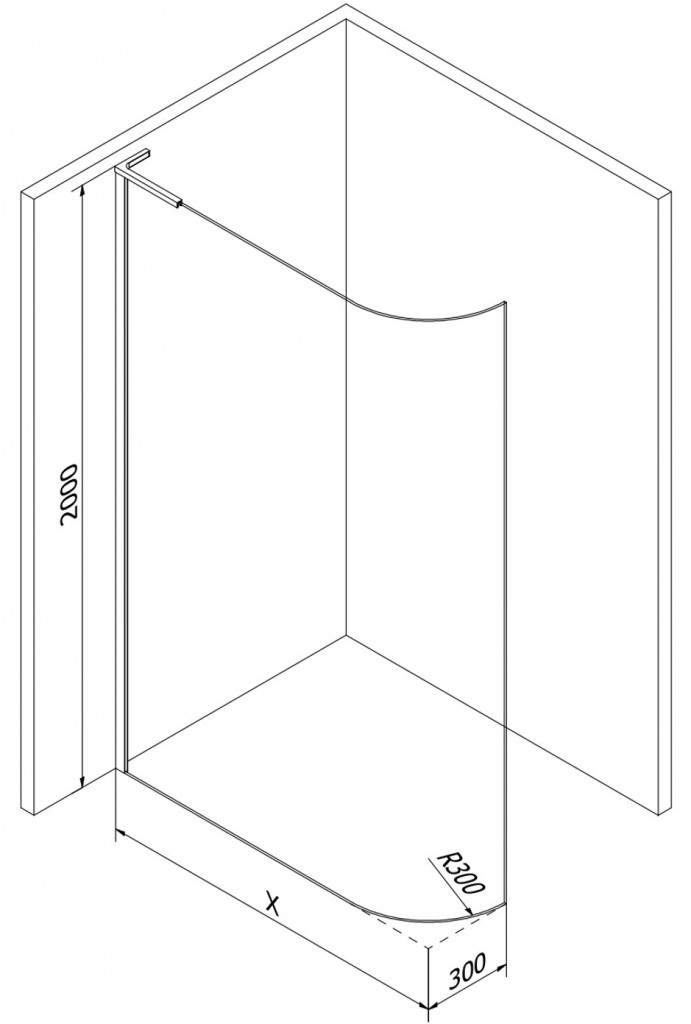 MEXEN/S - KiotoL Sprchová zástena WALK-IN Walk-in 90 x 200 cm, transparent, biała 800-090-103-20-06